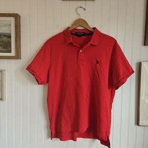 U.S. Polo Assn. Luxury Feel Men's Red Classic Polo Shirt 100% Cotton